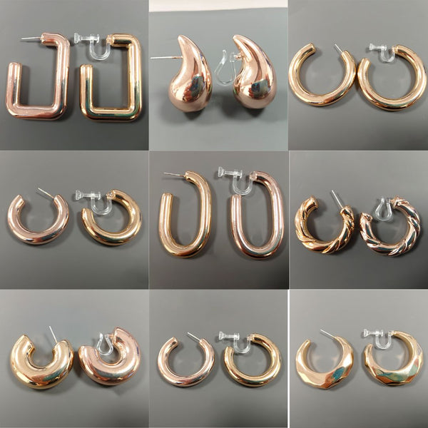 C Shaped Clip On Earrings 1