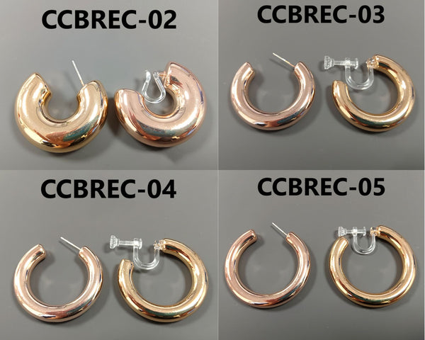 C Shaped Clip On Earrings 1