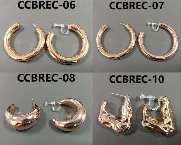 C Shaped Clip On Earrings 1