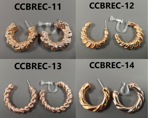 C Shaped Clip On Earrings 1