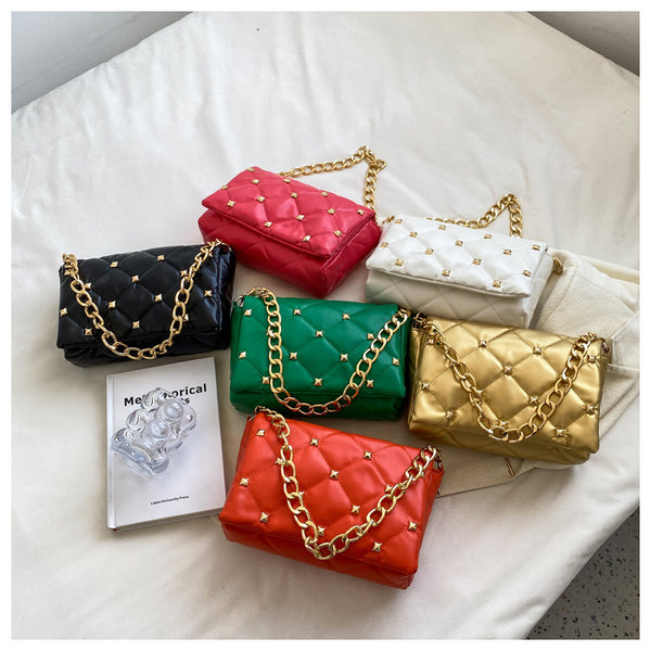 Studded Quilted Colorful Sidebags