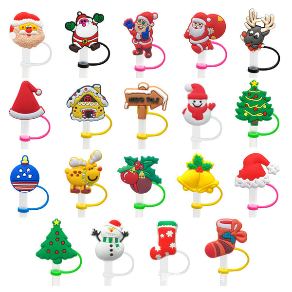 Christmas Themed Straw Covers 1727 (3 for $10.00)