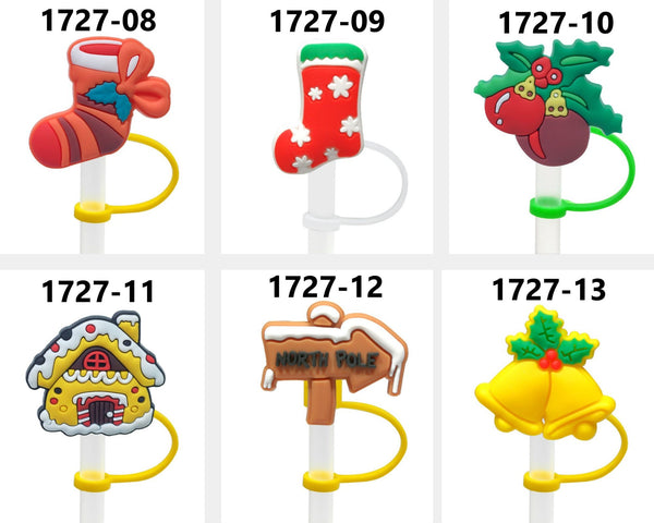 Christmas Themed Straw Covers 1727 (3 for $10.00)