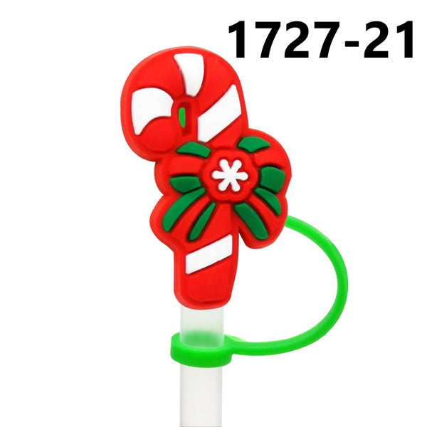 Christmas Themed Straw Covers 1727 (3 for $10.00)