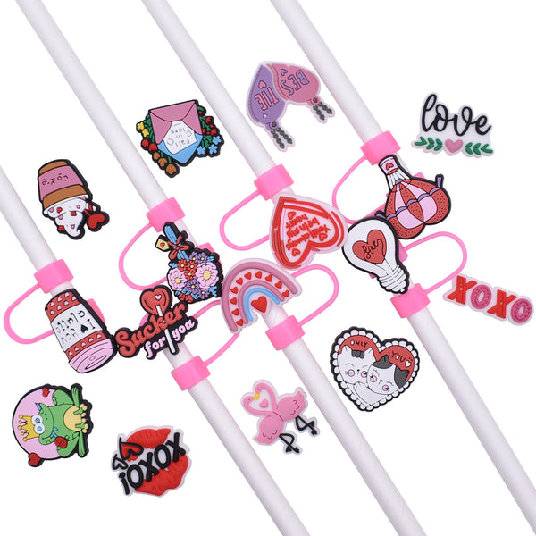 Valentine's Day Straw Covers PVC 855 (3 for $10.00)