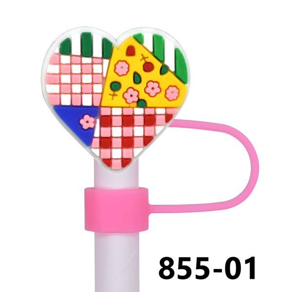 Valentine's Day Straw Covers PVC 855 (3 for $10.00)