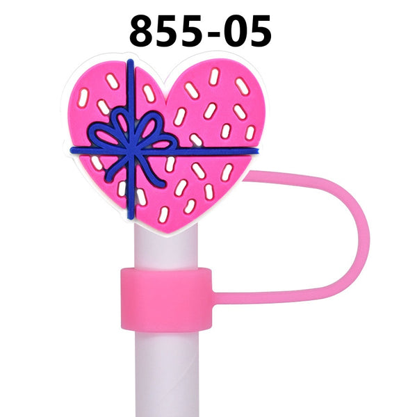 Valentine's Day Straw Covers PVC 855 (3 for $10.00)