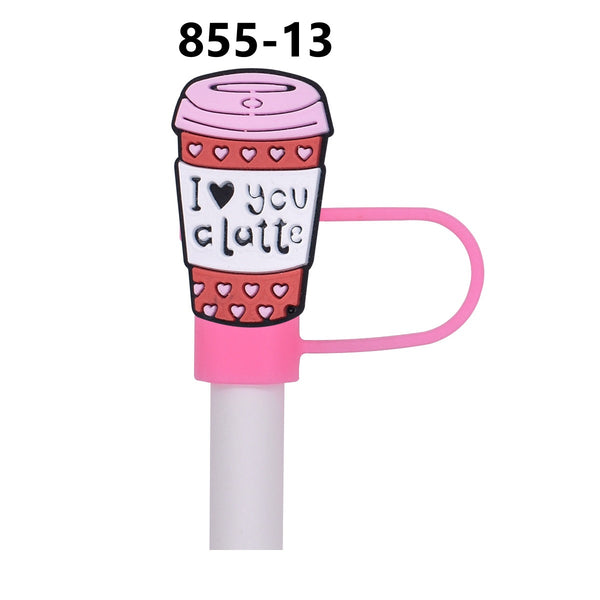 Valentine's Day Straw Covers PVC 855 (3 for $10.00)