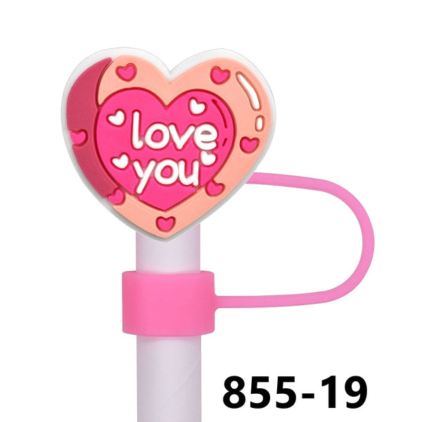 Valentine's Day Straw Covers PVC 855 (3 for $10.00)