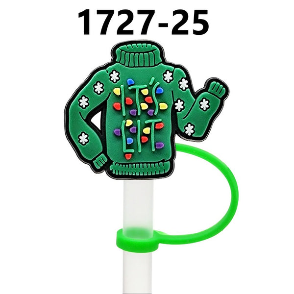 Christmas Themed Straw Covers 1727 (3 for $10.00)