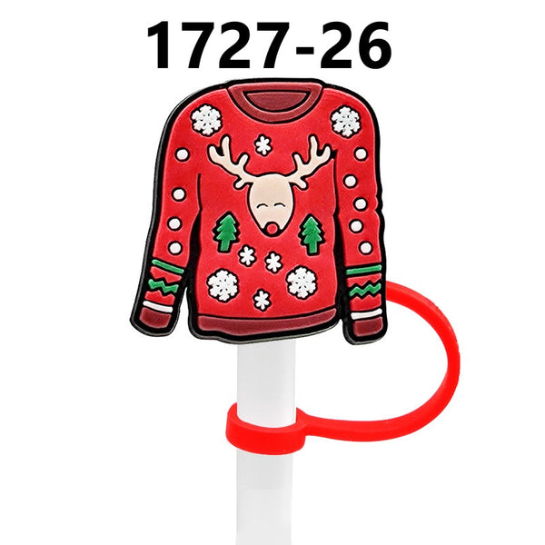 Christmas Themed Straw Covers 1727 (3 for $10.00)