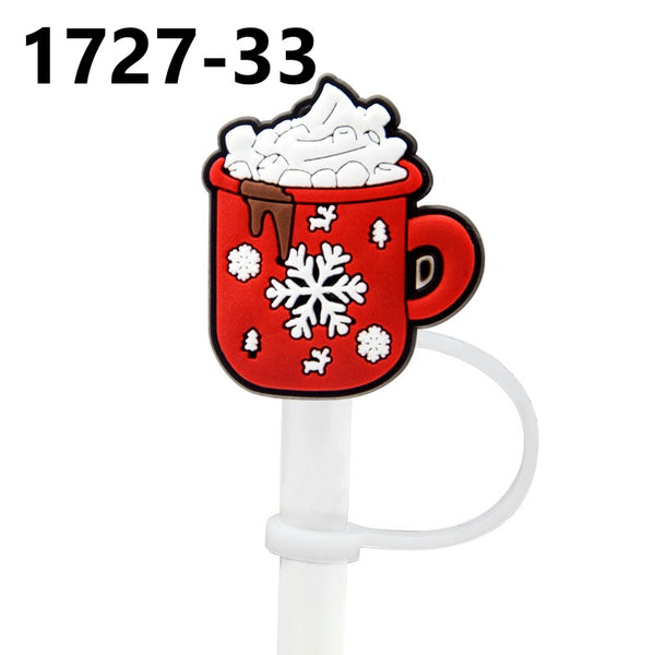 Christmas Themed Straw Covers 1727 (3 for $10.00)