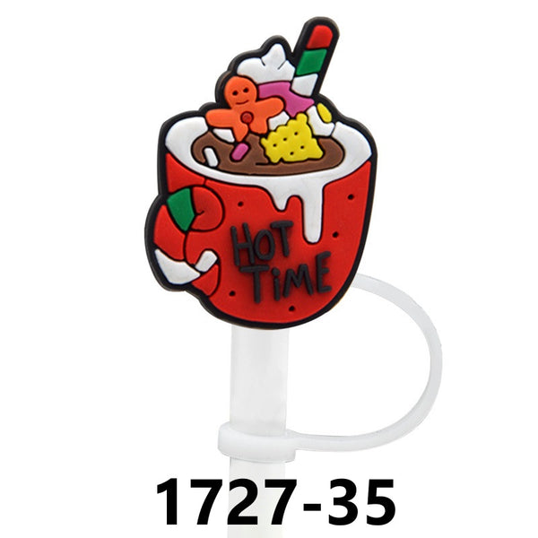 Christmas Themed Straw Covers 1727 (3 for $10.00)