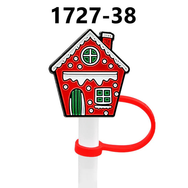 Christmas Themed Straw Covers 1727 (3 for $10.00)