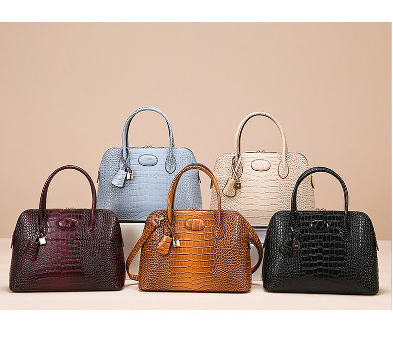 3 Piece Croc Pattern Shell Handbag