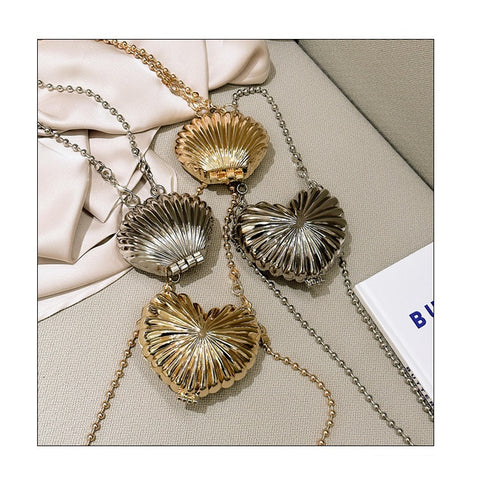 Metal Mini Shell Evening Clutch