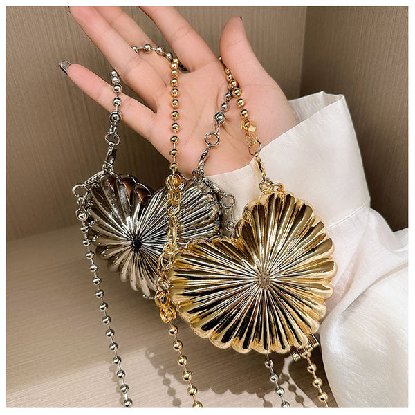 Metal Mini Shell Evening Clutch