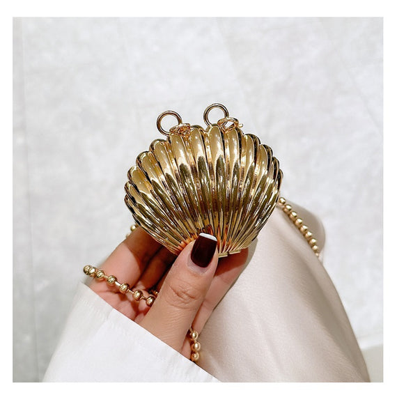 Metal Mini Shell Evening Clutch