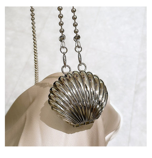 Metal Mini Shell Evening Clutch