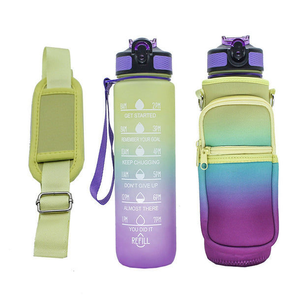 Water Bottle Cover With Strap and Zipper Compartment