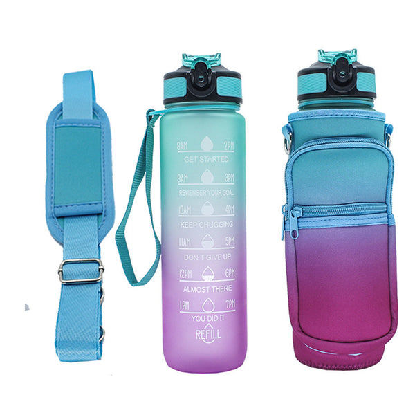 Water Bottle Cover With Strap and Zipper Compartment