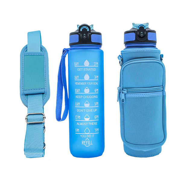 Water Bottle Cover With Strap and Zipper Compartment