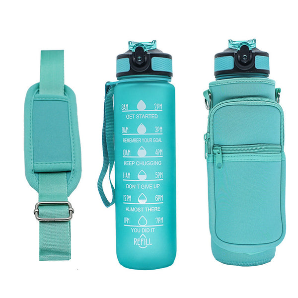 Water Bottle Cover With Strap and Zipper Compartment