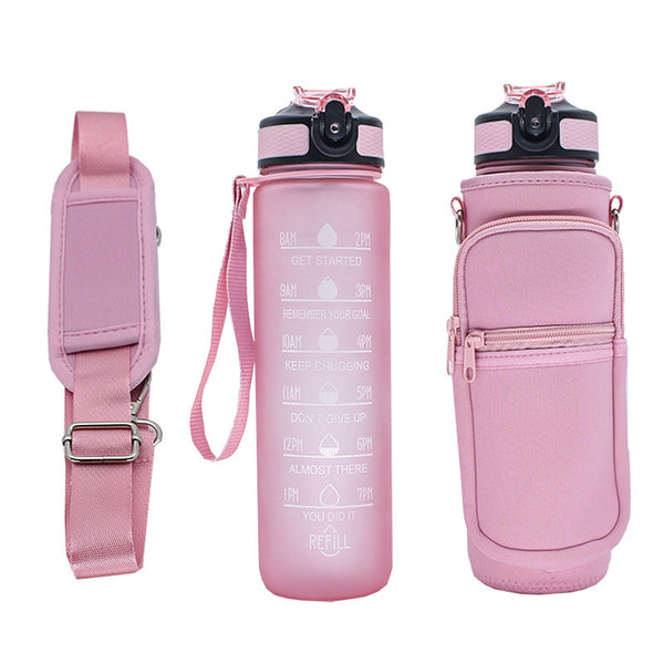 Water Bottle Cover With Strap and Zipper Compartment