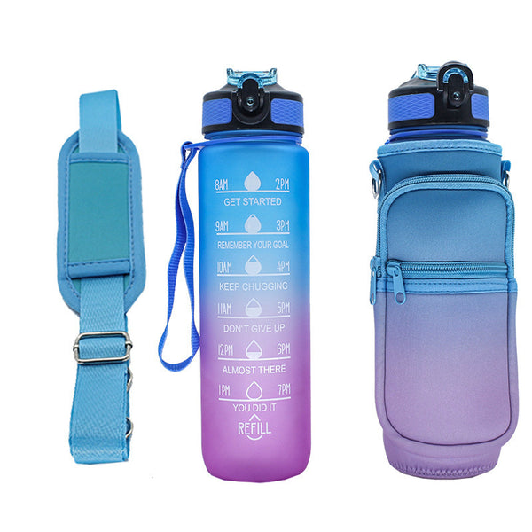 Water Bottle Cover With Strap and Zipper Compartment