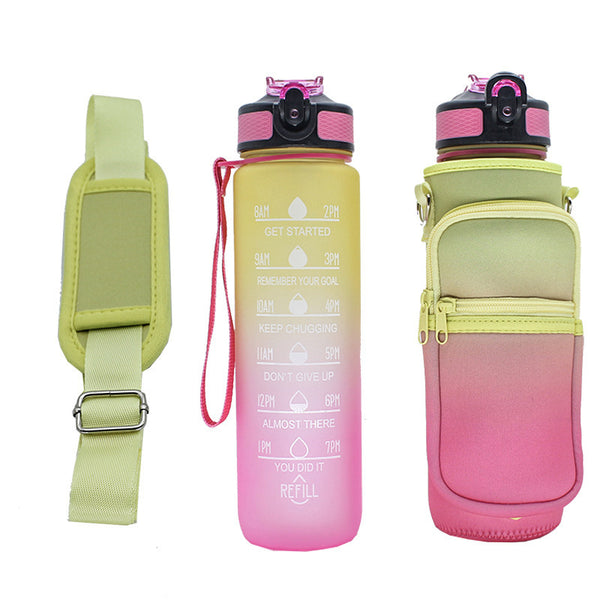 Water Bottle Cover With Strap and Zipper Compartment