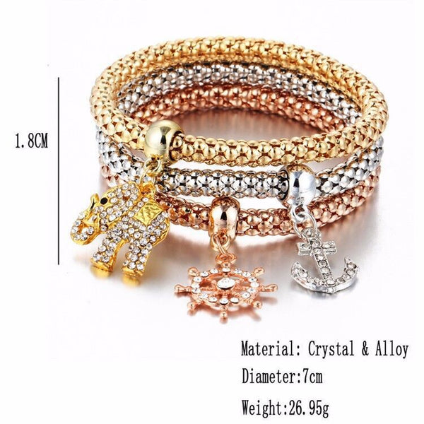 Layered Bracelet/Handbands with Charms