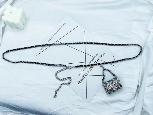 Waist Chain Belt With Mini Metal Bag
