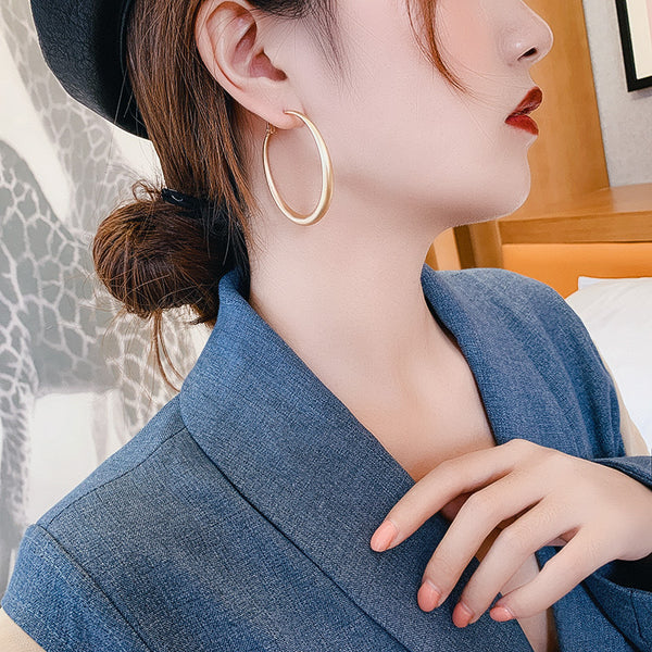 Round Hoop Earrings