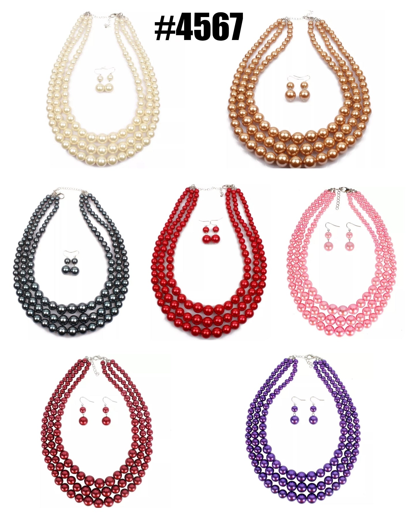 3 layer String Pearl Set-