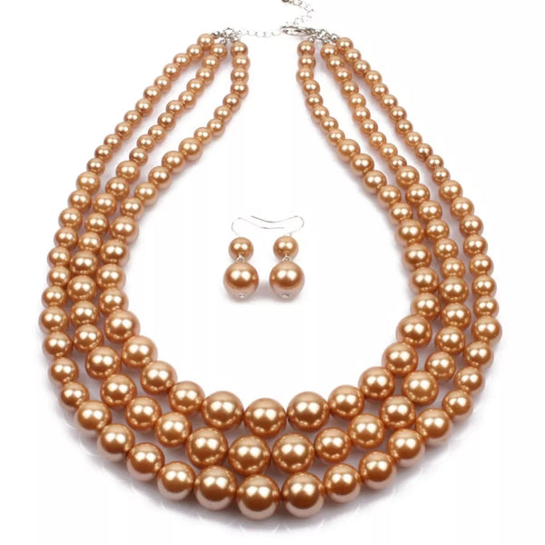 3 layer String Pearl Set-