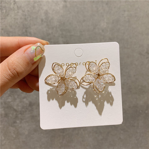 Crystal Beads Flower Earrings