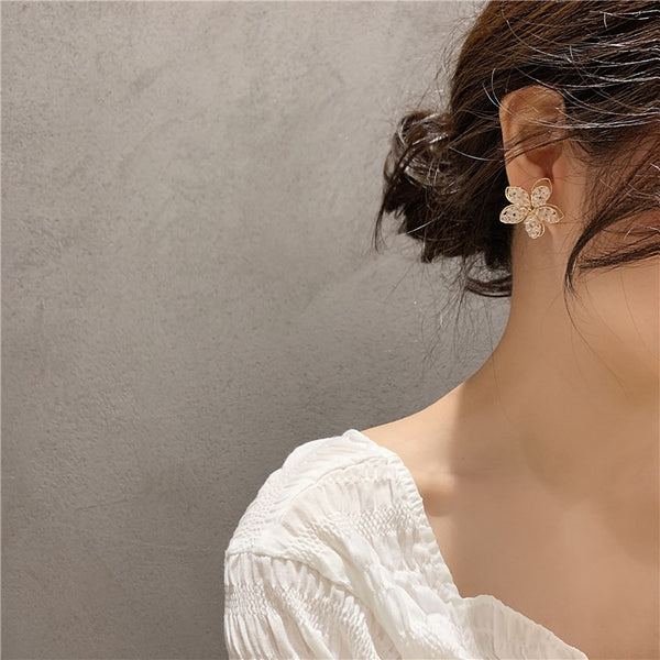 Crystal Beads Flower Earrings