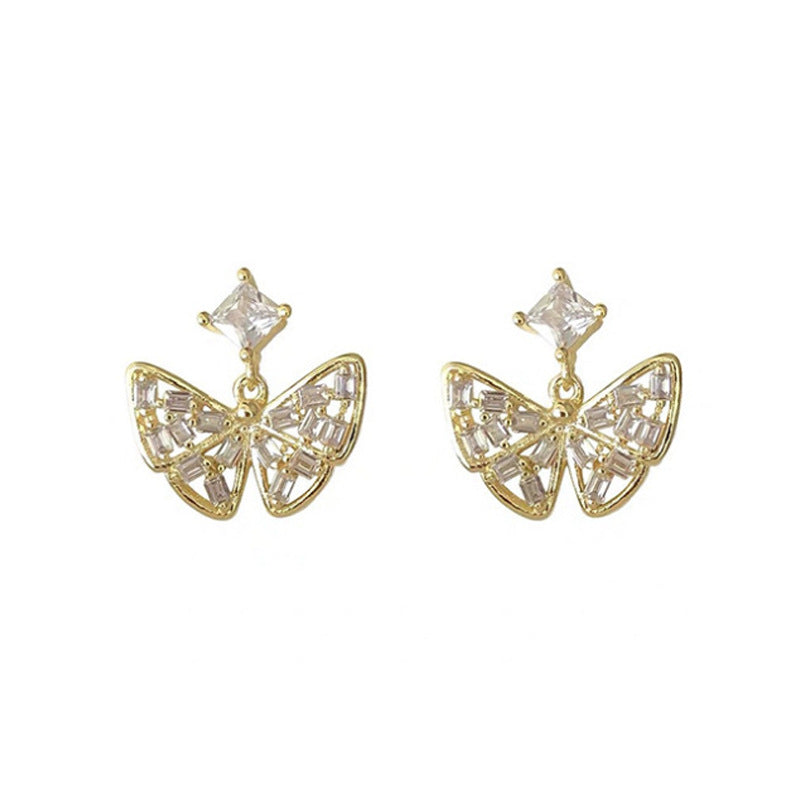 Rhinestone Butterfly Earrings