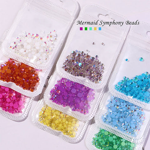 Mermaid Crystal Beads Nails Rhinestones