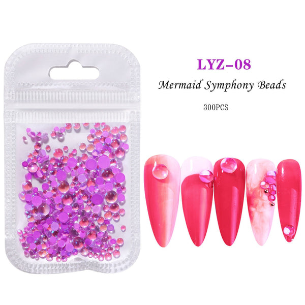 Mermaid Crystal Beads Nails Rhinestones