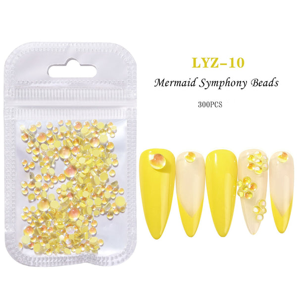 Mermaid Crystal Beads Nails Rhinestones
