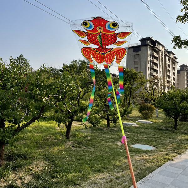 Cartoon Character Kite With Fishing Rod