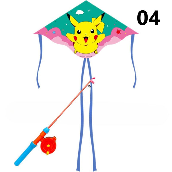 Cartoon Character Kite With Fishing Rod
