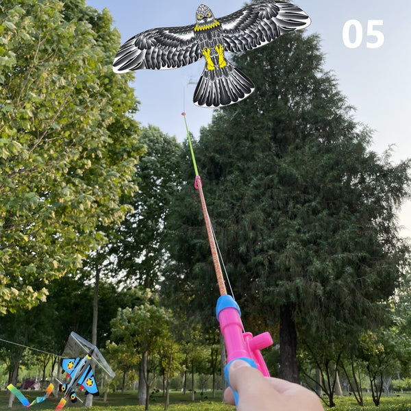 Cartoon Character Kite With Fishing Rod