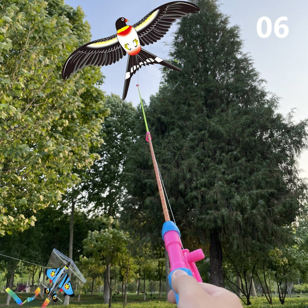 Cartoon Character Kite With Fishing Rod