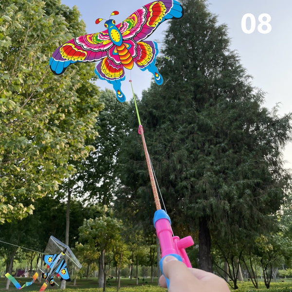 Cartoon Character Kite With Fishing Rod