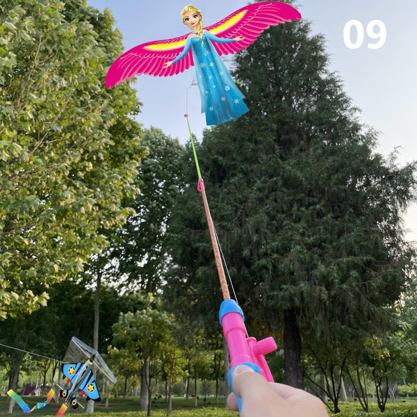 Cartoon Character Kite With Fishing Rod