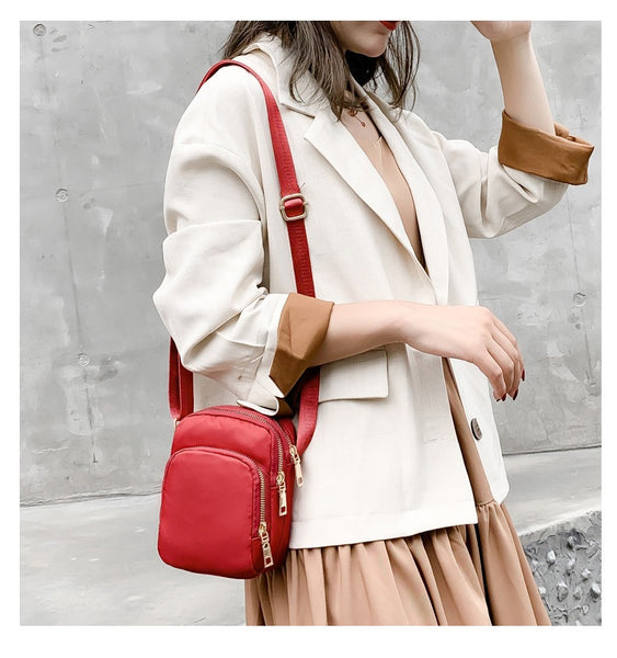 Large Capacity Nylon Crossbody Cell Phone Purse