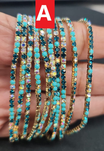 2mm Single Row S6 Rhinestone Elastic Bracelet "2"