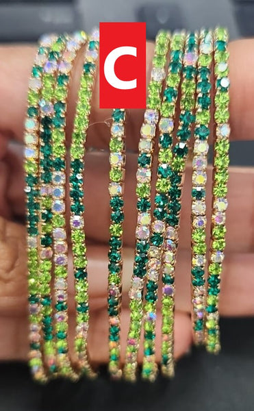 2mm Single Row S6 Rhinestone Elastic Bracelet "2"